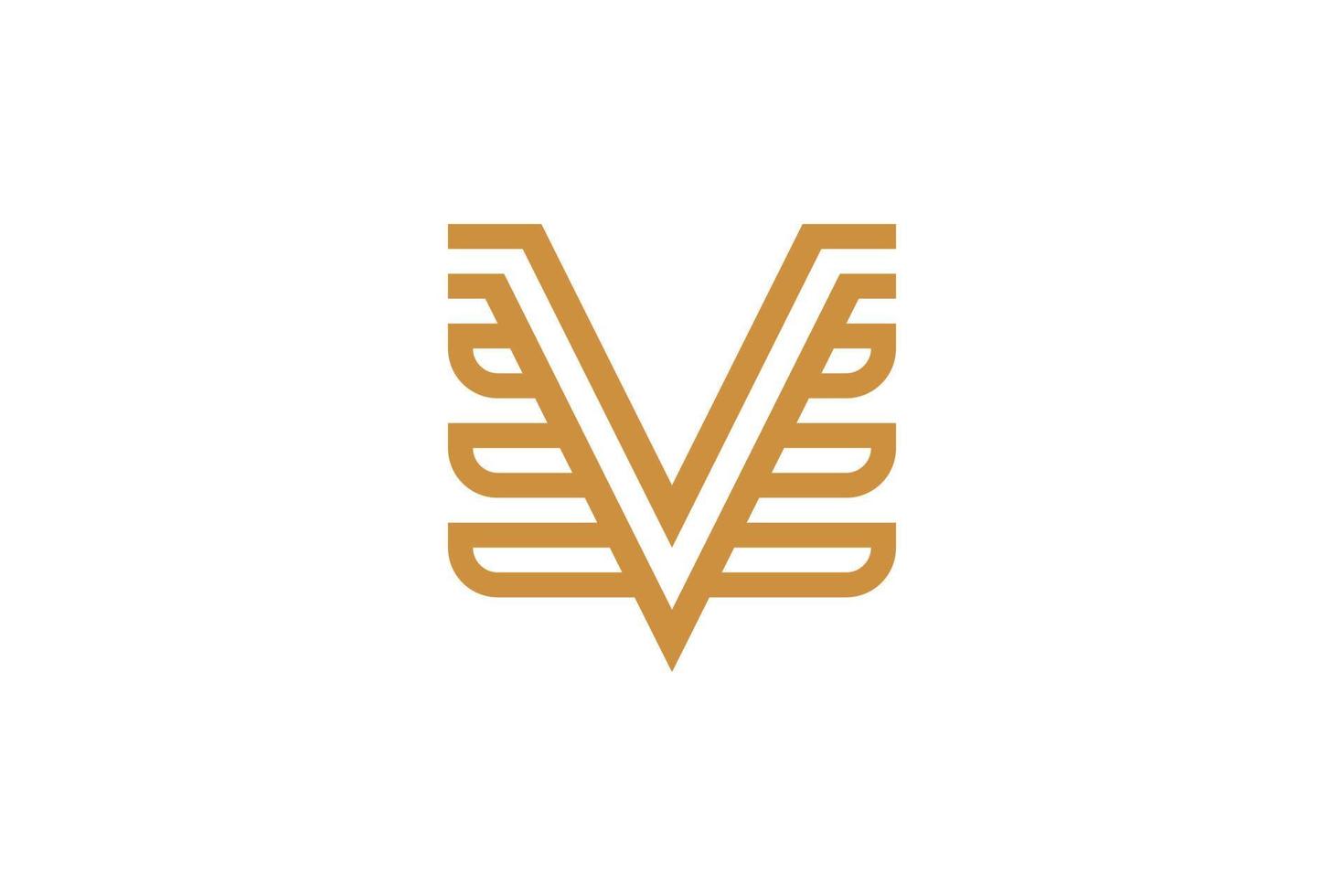 el logotipo de monoline v vector