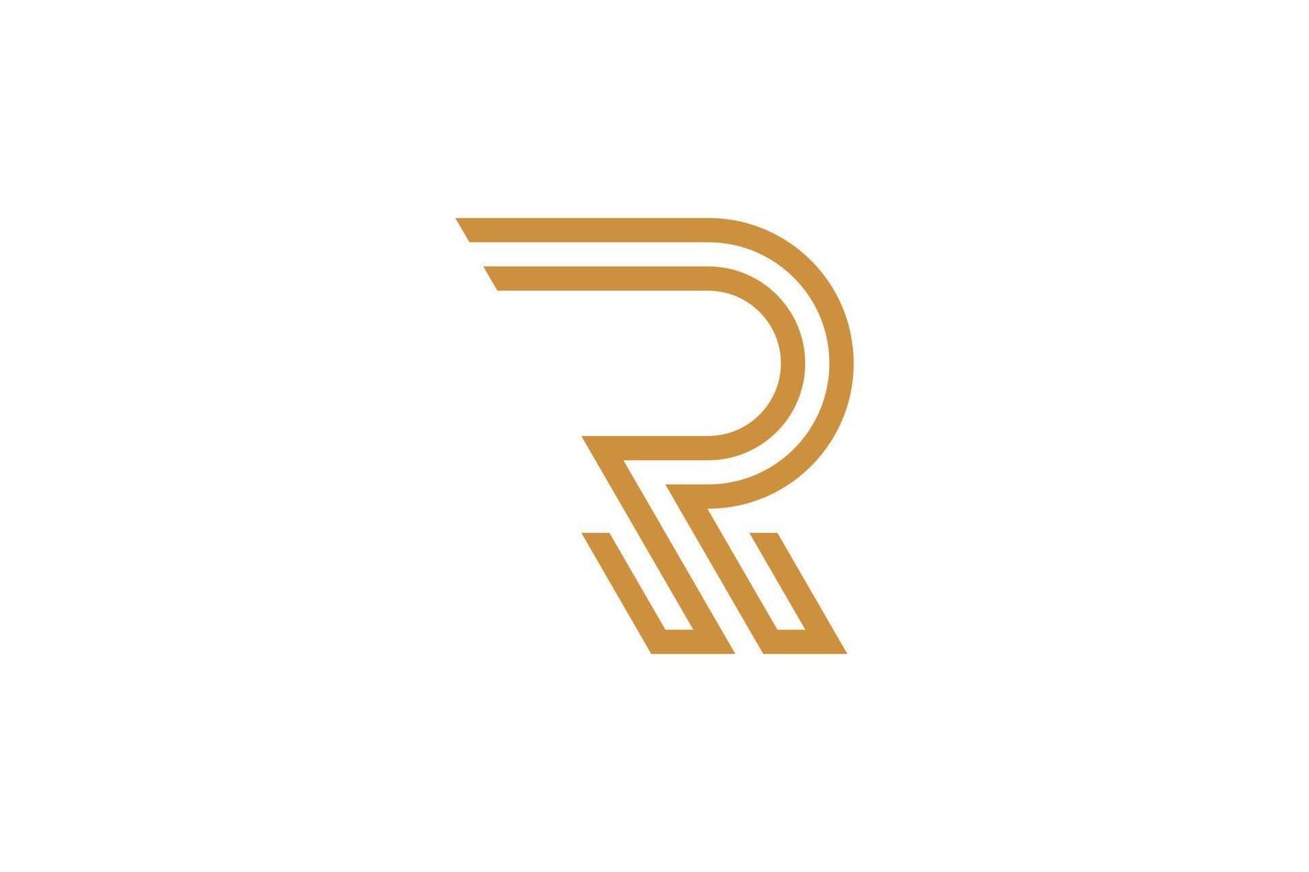Monoline Initial Letter R Vector Logo
