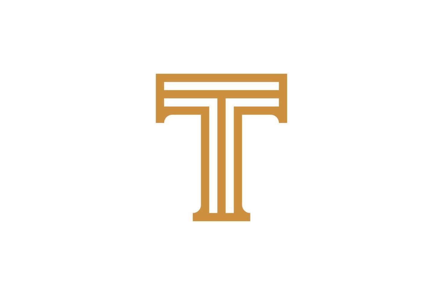 Letter T Monoline Logo Design vector