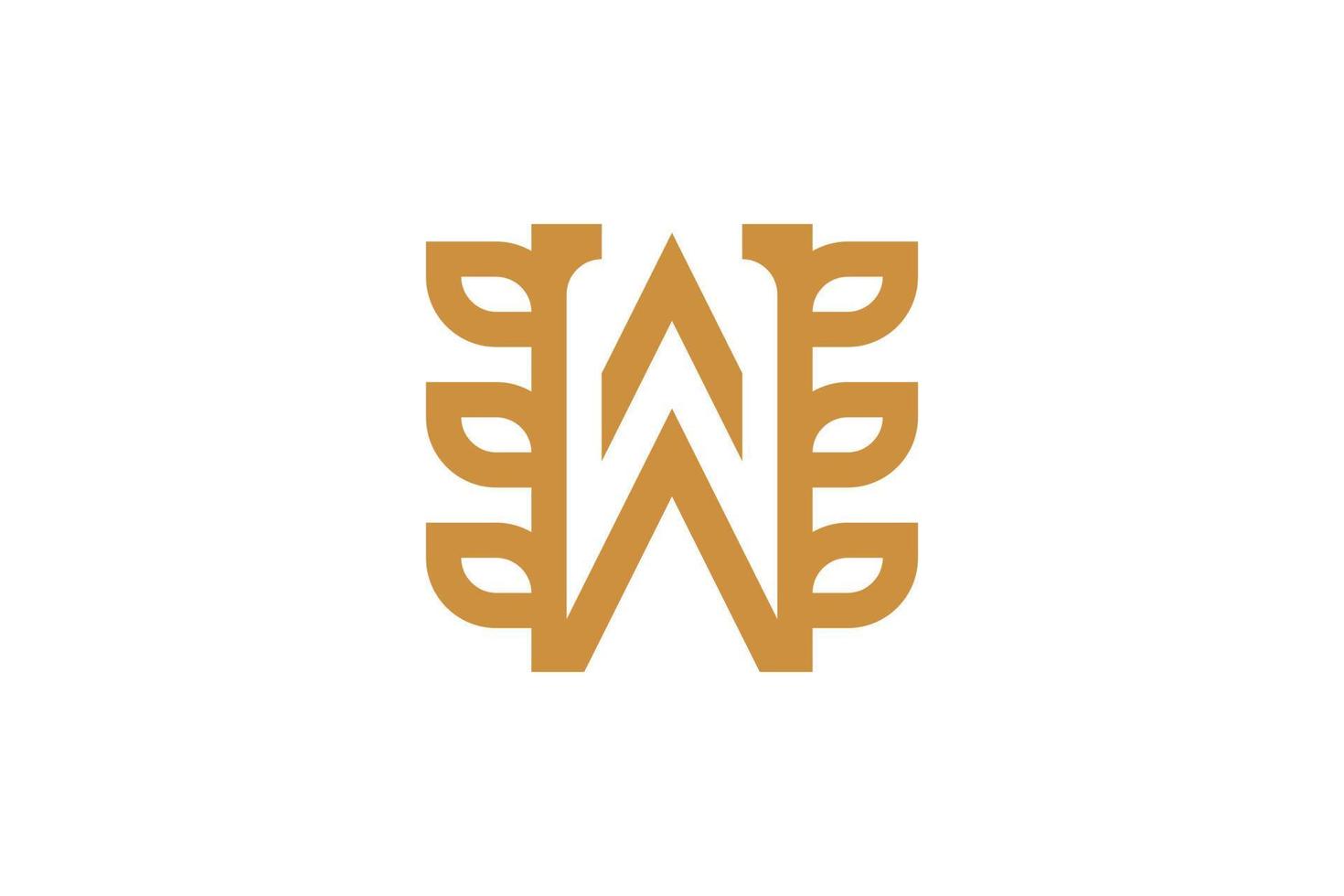 Letter W Monoline Logo vector