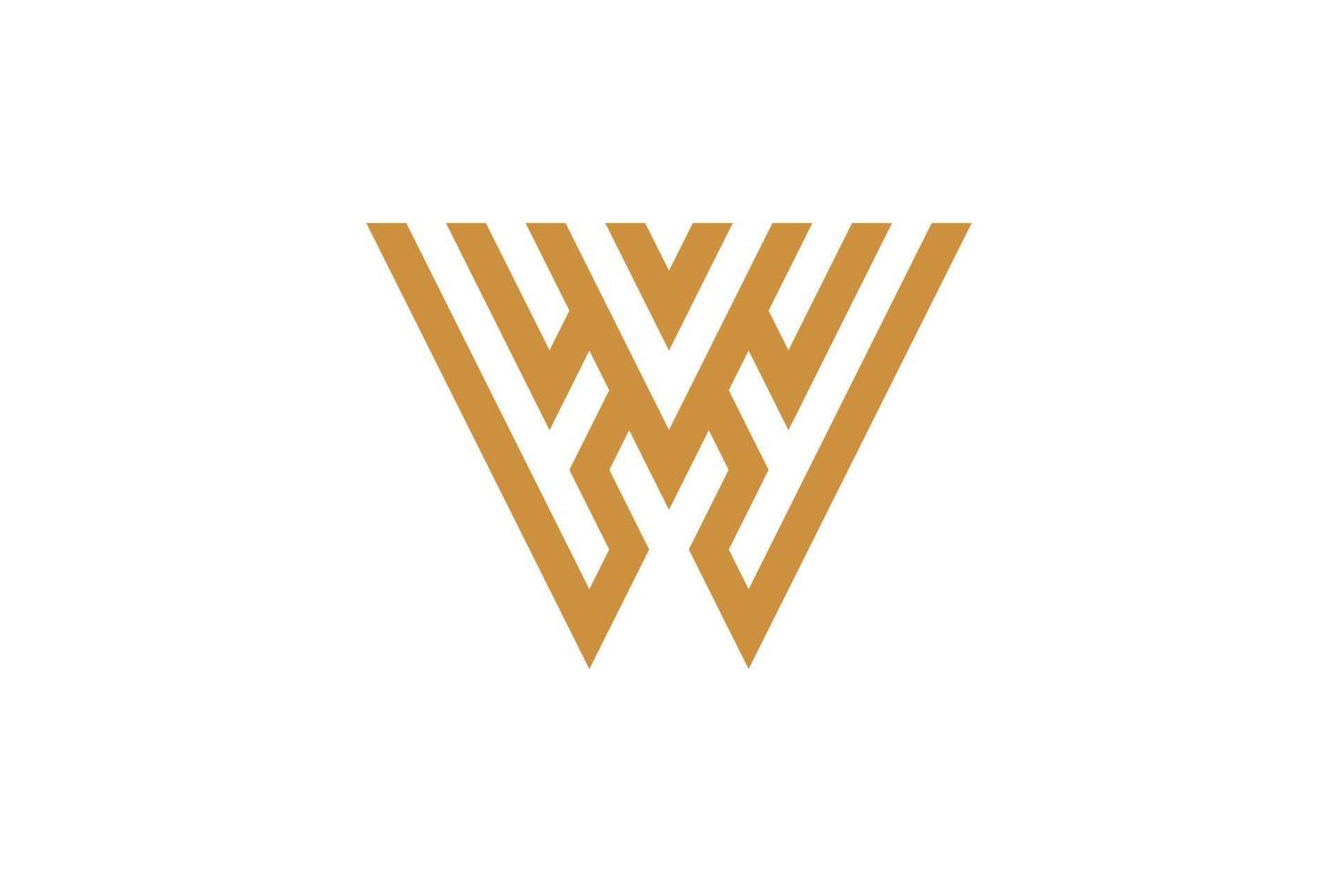 Letter W Monoline Logo vector
