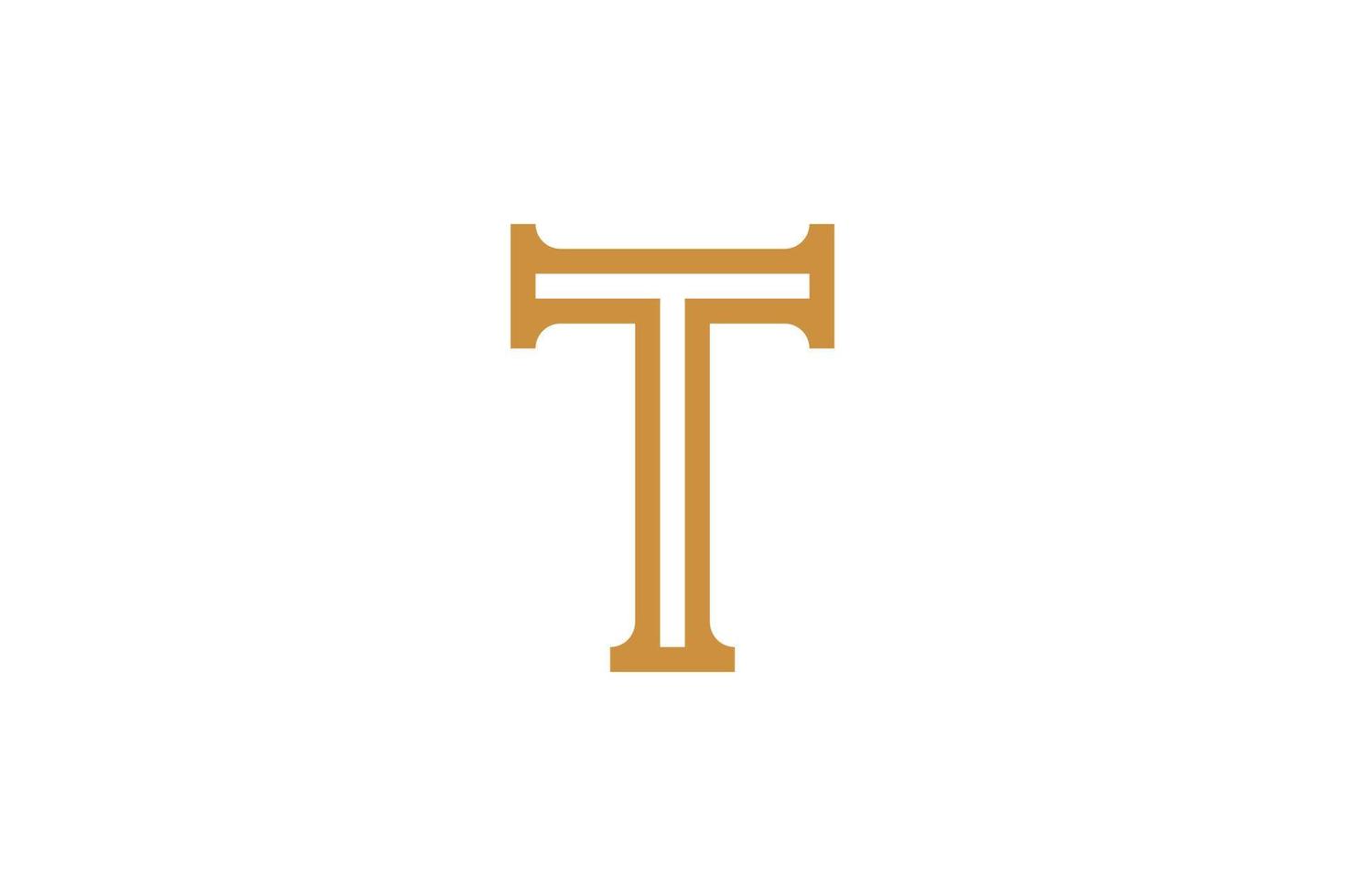 Letter T Monoline Logo Design vector