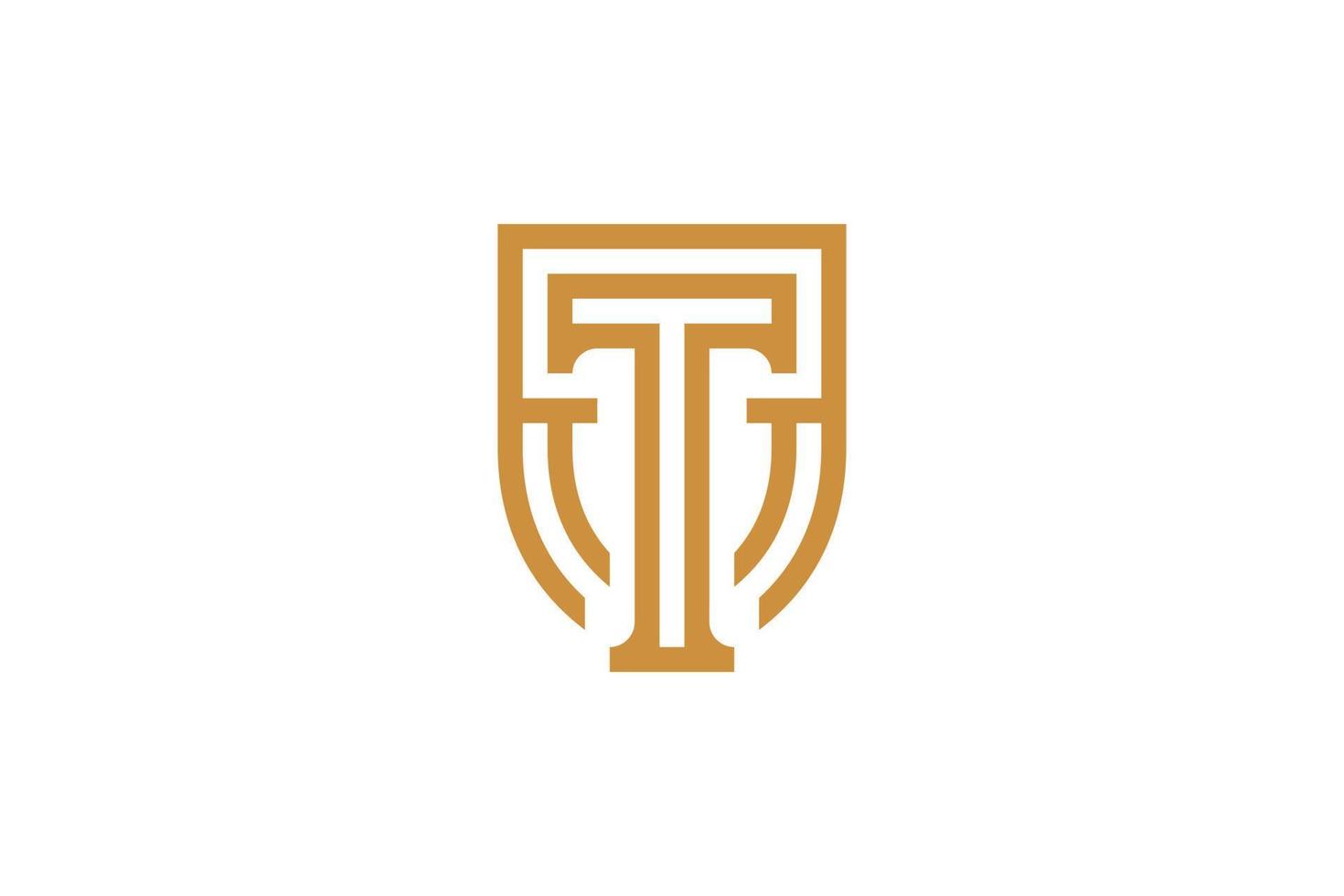 diseño de logotipo de letra t monoline vector