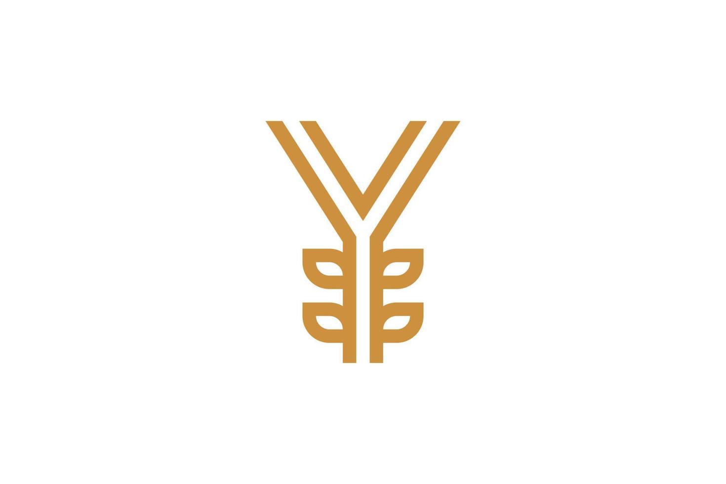 logotipo simple y moderno de la letra y monoline vector
