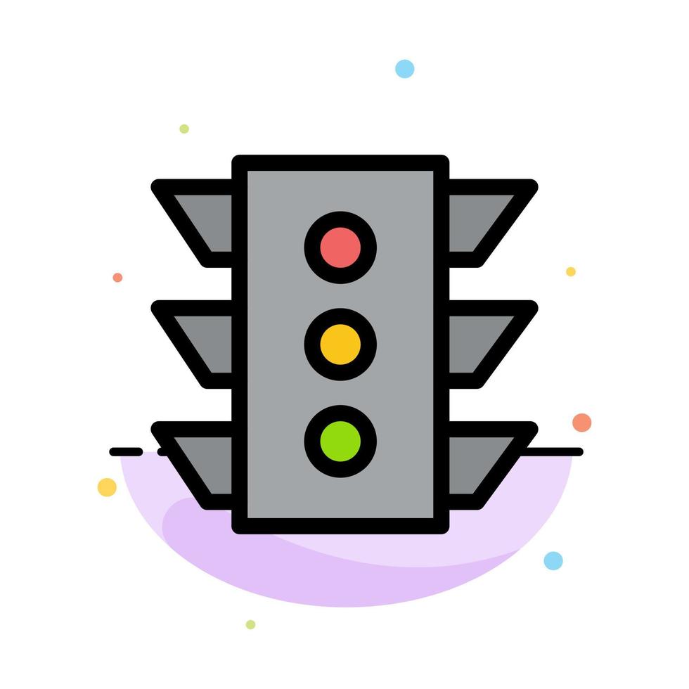 Light Traffic signal Navigation rule Abstract Flat Color Icon Template vector