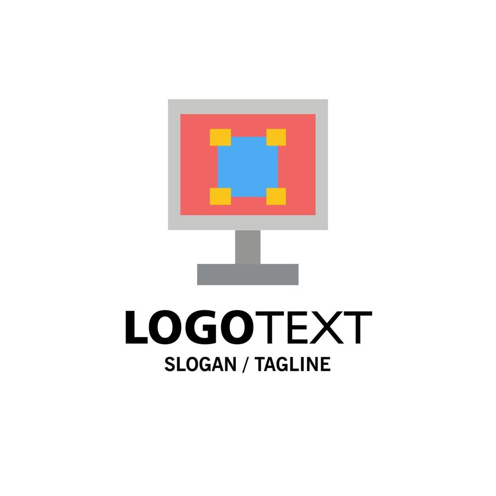 Crop Graphics Design Program Application Business Logo Template Flat Color vector