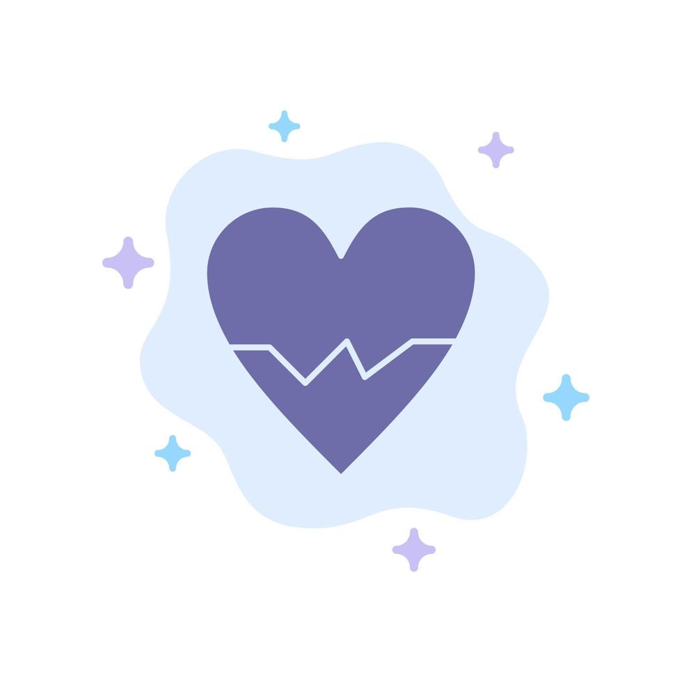 corazón amor latido icono azul de la piel en el fondo abstracto de la nube vector