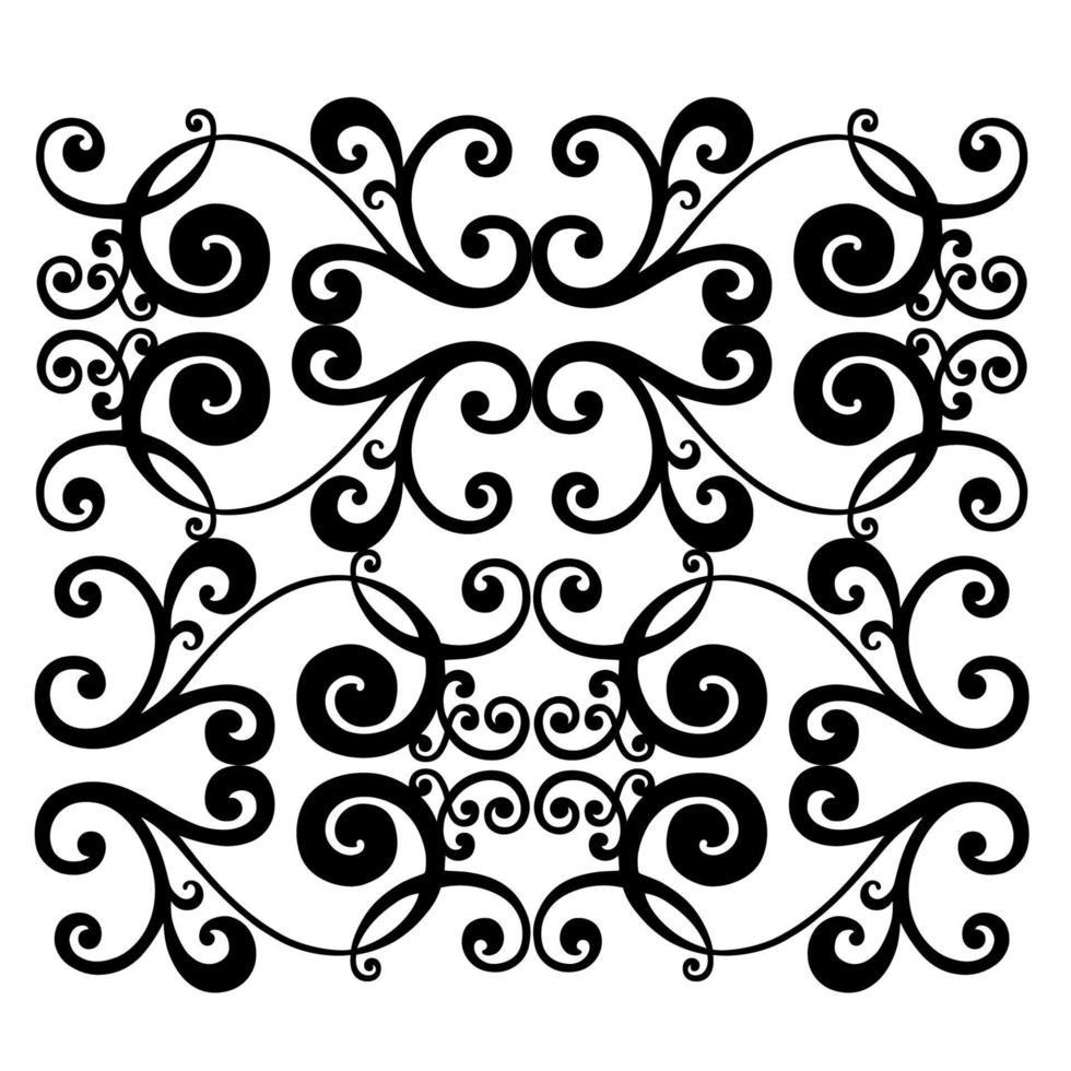 Remolino de ornamento de pergamino barroco vintage de damasco vectorial. remolino del escudo heráldico del monograma victoriano. retro floral hoja patrón borde follaje antiguo acanto caligrafía grabado tatuaje azulejo elemento de decoración vector