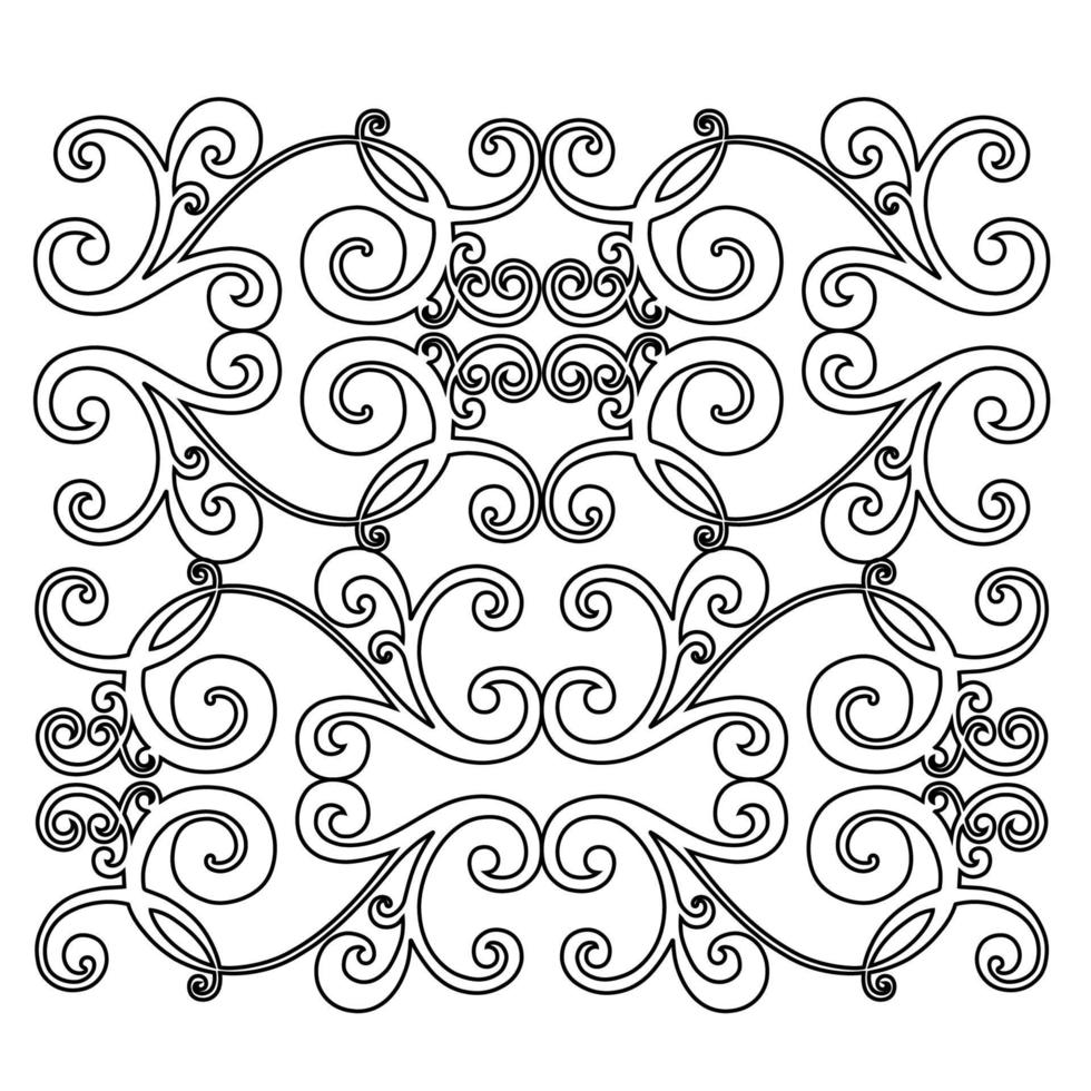 Remolino de ornamento de pergamino barroco vintage de damasco vectorial. remolino del escudo heráldico del monograma victoriano. retro floral hoja patrón borde follaje antiguo acanto caligrafía grabado tatuaje azulejo elemento de decoración vector