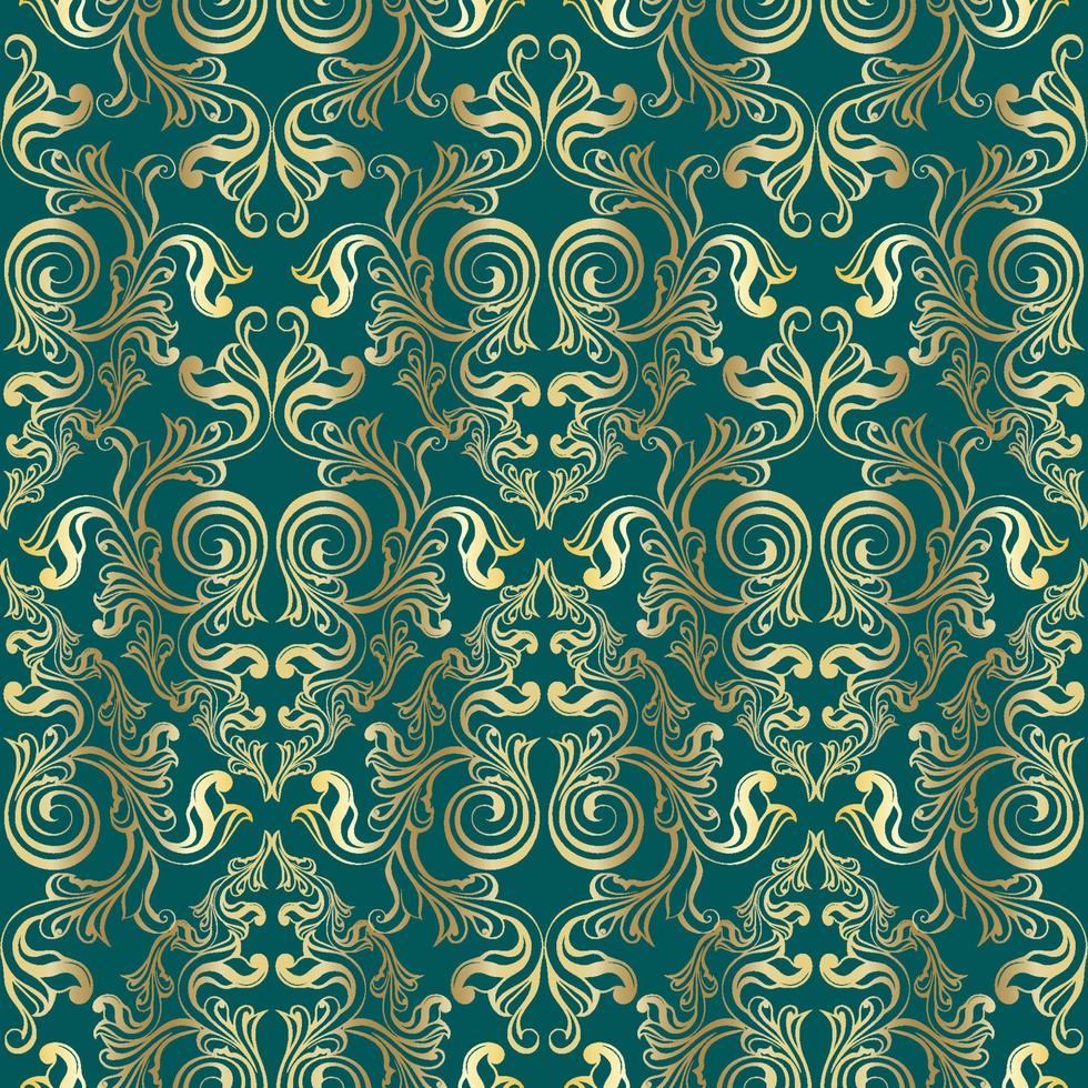 Damask vintage baroque scroll ornament swirl. Victorian monogram heraldic shield swirl. Retro floral leaf pattern border foliage antique  acanthus calligraphy engraved tattoo. seamless pattern vector