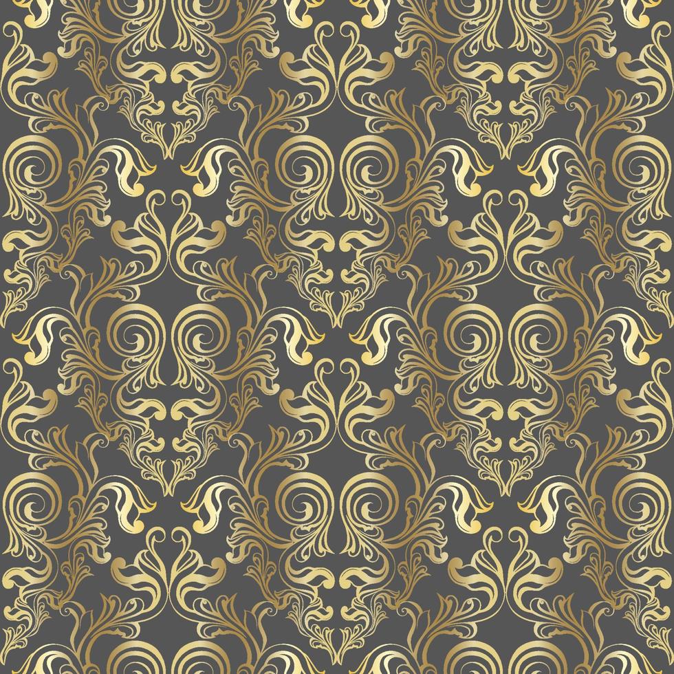 Damask vintage baroque scroll ornament swirl. Victorian monogram heraldic shield swirl. Retro floral leaf pattern border foliage antique  acanthus calligraphy engraved tattoo. seamless pattern vector