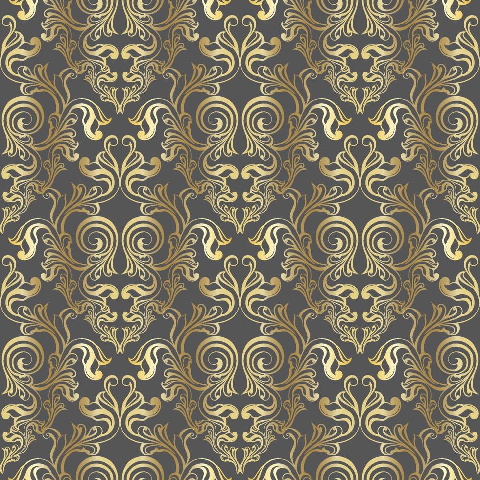 Damask vintage baroque scroll ornament swirl. Victorian monogram heraldic shield swirl. Retro floral leaf pattern border foliage antique  acanthus calligraphy engraved tattoo. seamless pattern vector