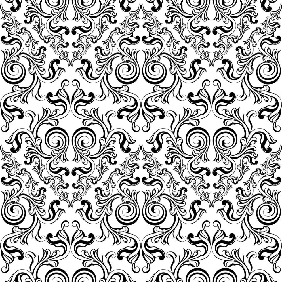 Vector damask vintage baroque scroll ornament swirl. Victorian monogram heraldic shield swirl. Retro floral leaf pattern border foliage antique  acanthus calligraphy engraved tattoo. seamless pattern