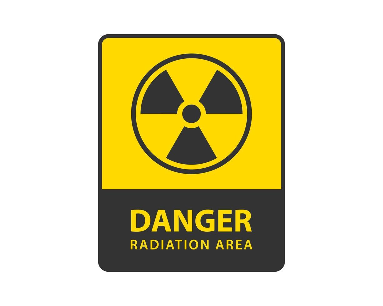 vector de icono de radiación. símbolo de peligro de señal radiactiva de advertencia.