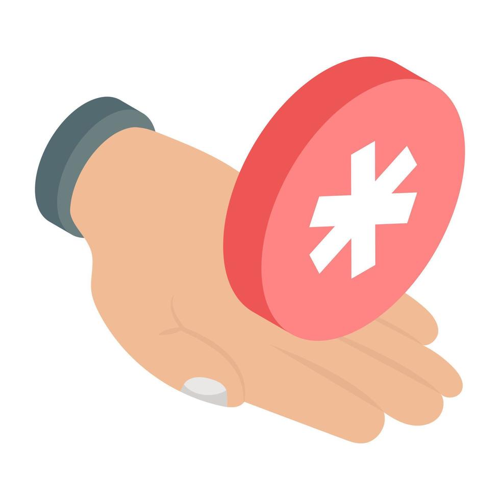 An editable design icon of medical care vector