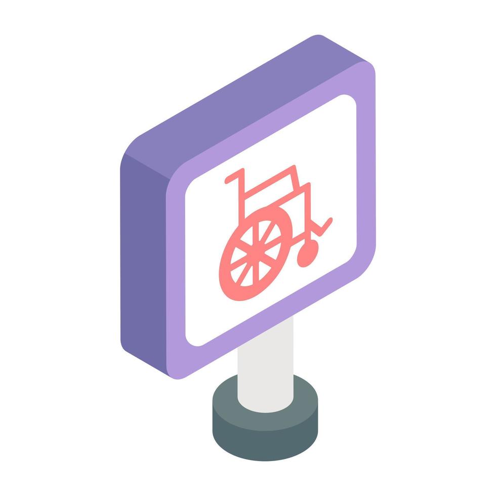 Unique design icon of paralyzed signboard vector