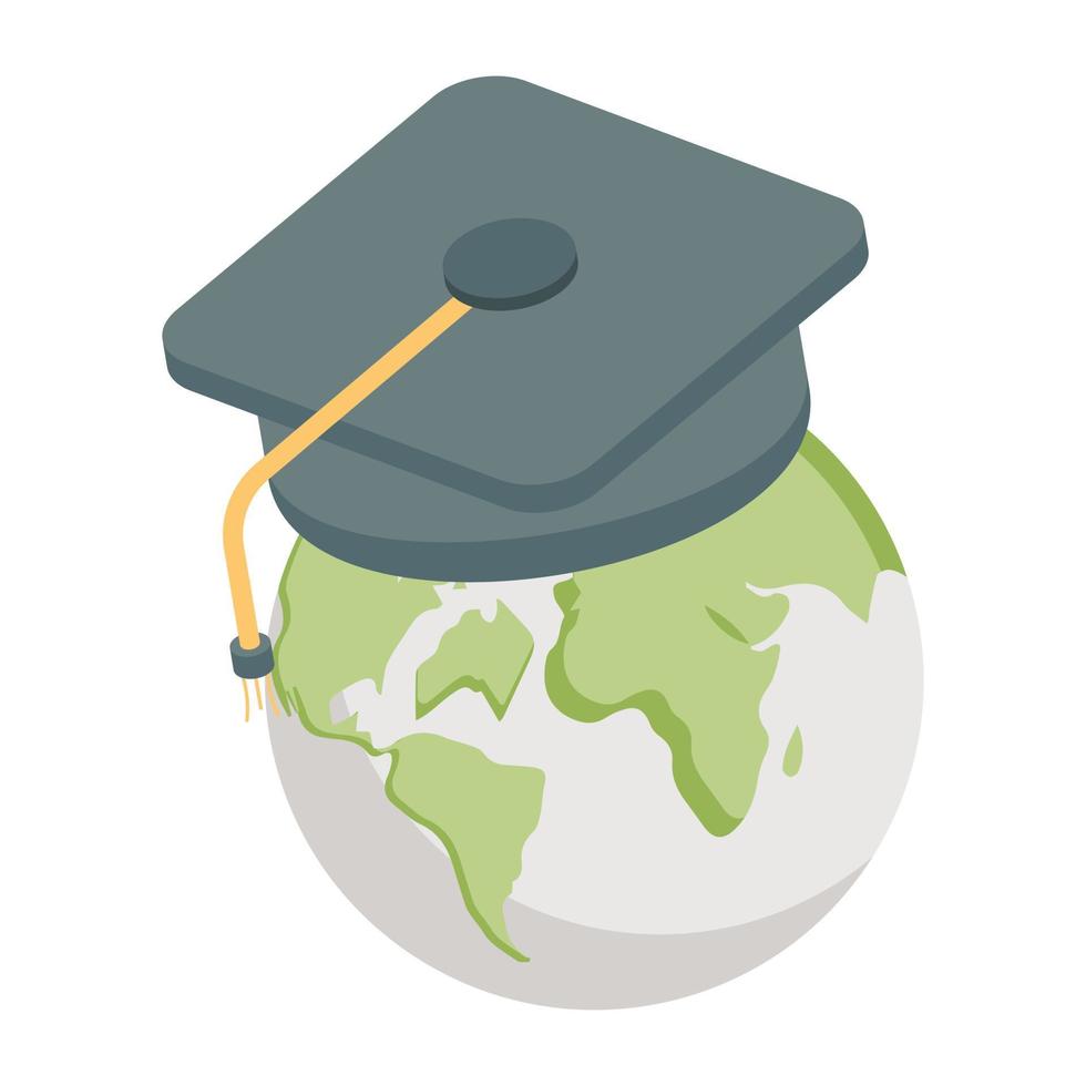 Trendy design icon of global education vector