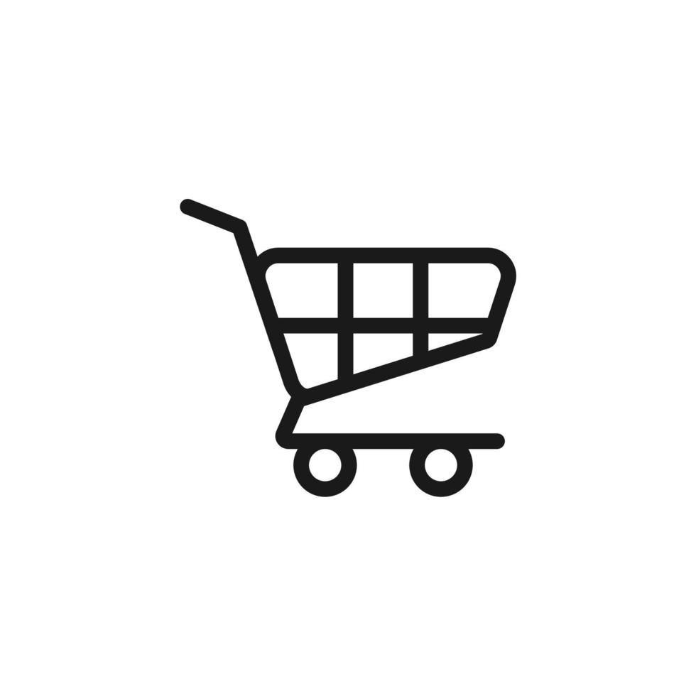 shopping cart simple icon in black color vector