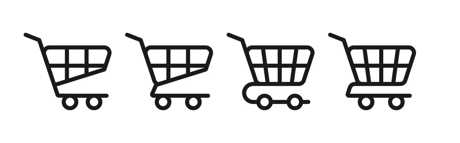 shopping cart simple icon in black color vector