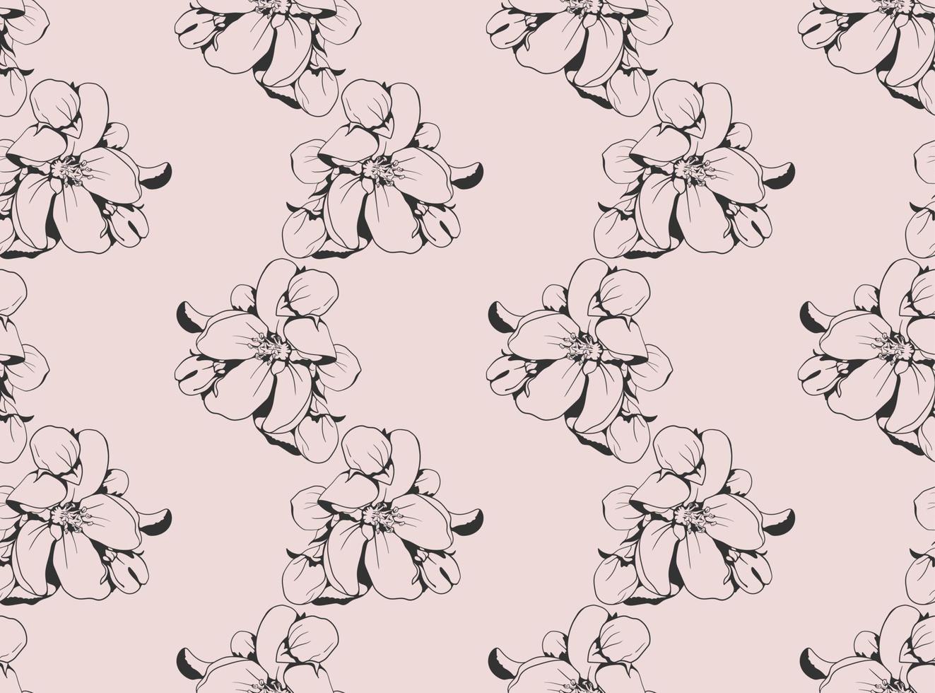 Floral seamless pattern design for fabric or wallpaper print. Flower vector textile decoration. Nature background.