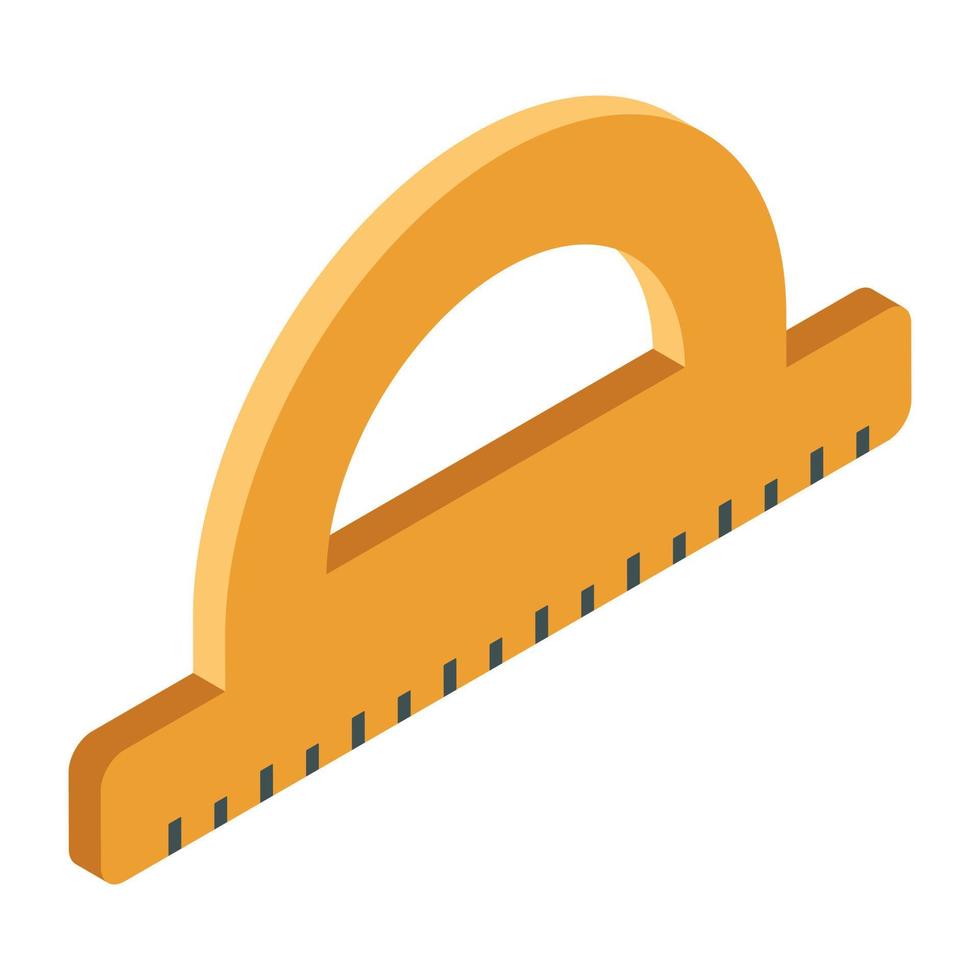 isometric design icon of protractor scale vector