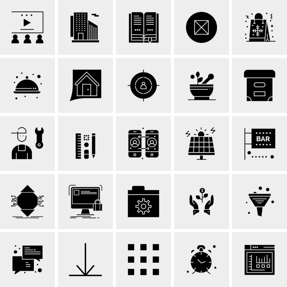 25 iconos de negocios universales vector ilustración de icono creativo para usar en proyectos relacionados con la web y dispositivos móviles