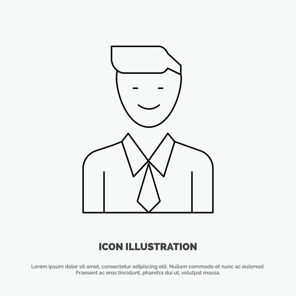 Business Executive Job Man Selection Line Icon Vector