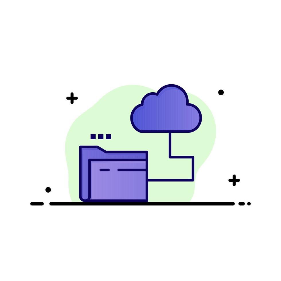Cloud Folder Storage File Business Logo Template Flat Color vector