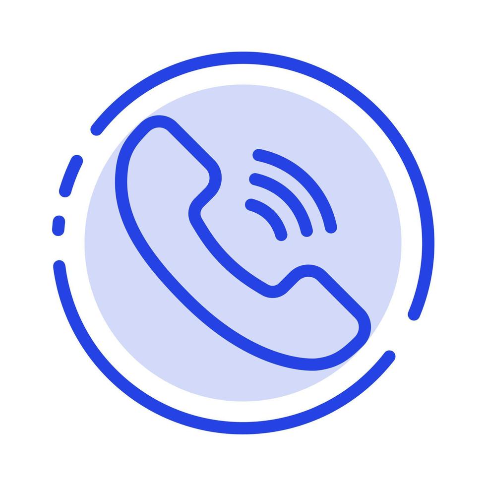 Call Communication Phone Blue Dotted Line Line Icon vector