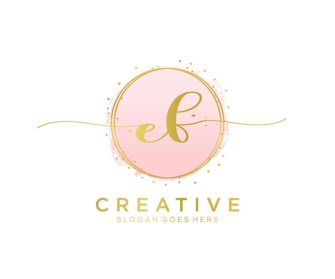 Initial EF feminine logo. Usable for Nature, Salon, Spa, Cosmetic and Beauty Logos. Flat Vector Logo Design Template Element.