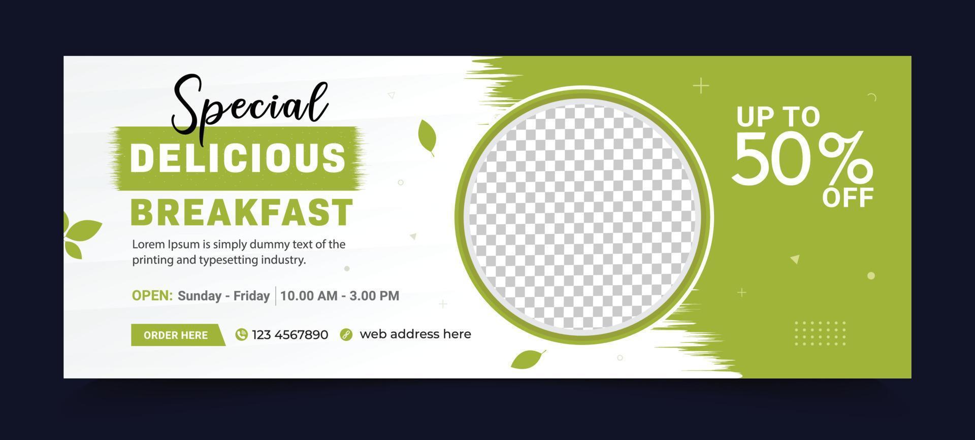 Fast Food culinary ads banner template food restaurant banner ad post. Web Banner social media post cover template vector