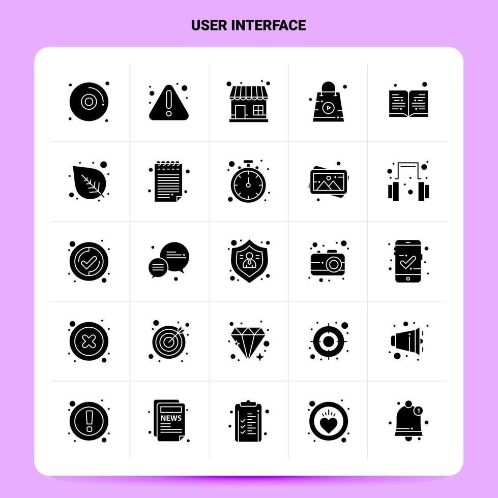 Solid 25 User Interface Icon set Vector Glyph Style Design Black Icons Set Web and Mobile Business ideas design Vector Illustration
