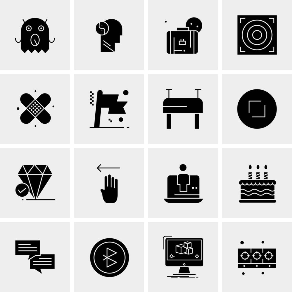 16 iconos de negocios universales vector ilustración de icono creativo para usar en proyectos relacionados con la web y dispositivos móviles