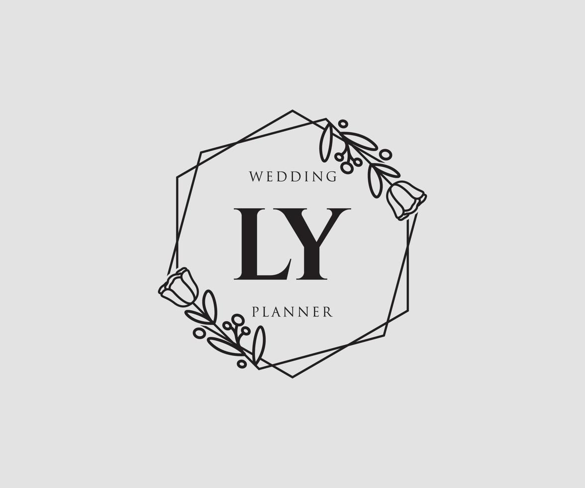 Initial LY feminine logo. Usable for Nature, Salon, Spa, Cosmetic