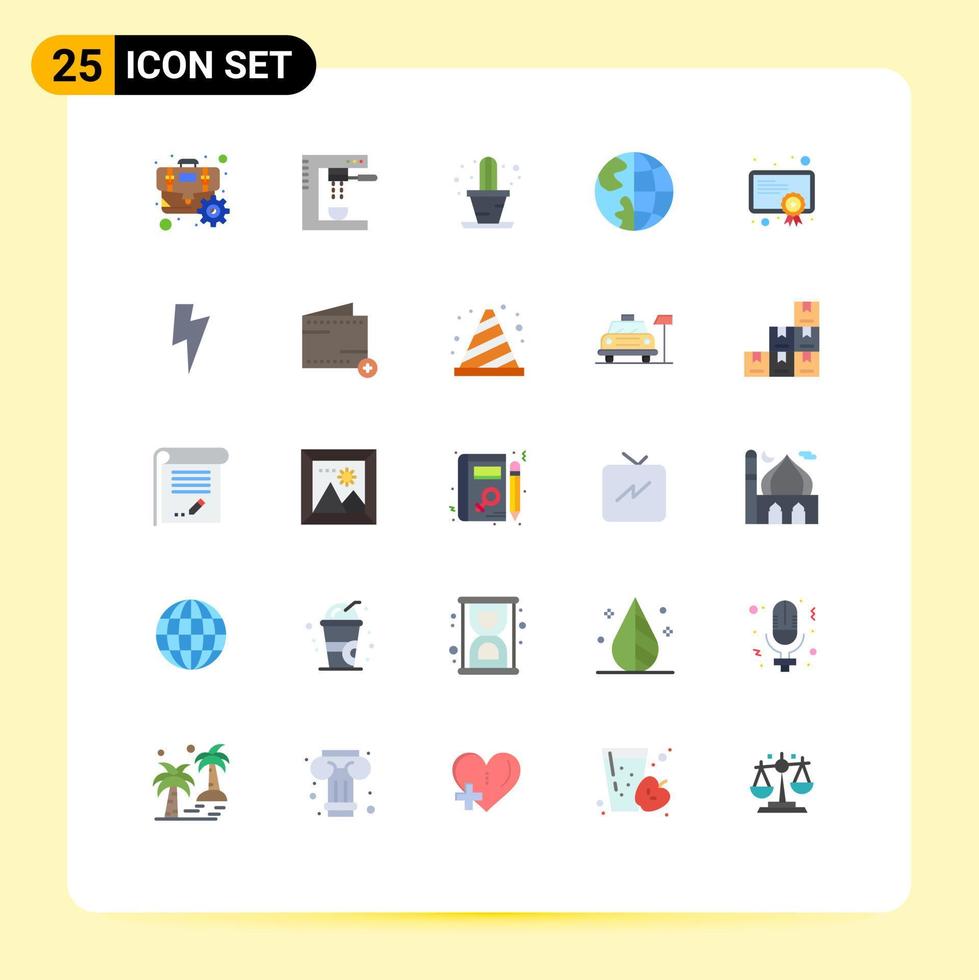 Set of 25 Modern UI Icons Symbols Signs for award earth machine contact us communication Editable Vector Design Elements