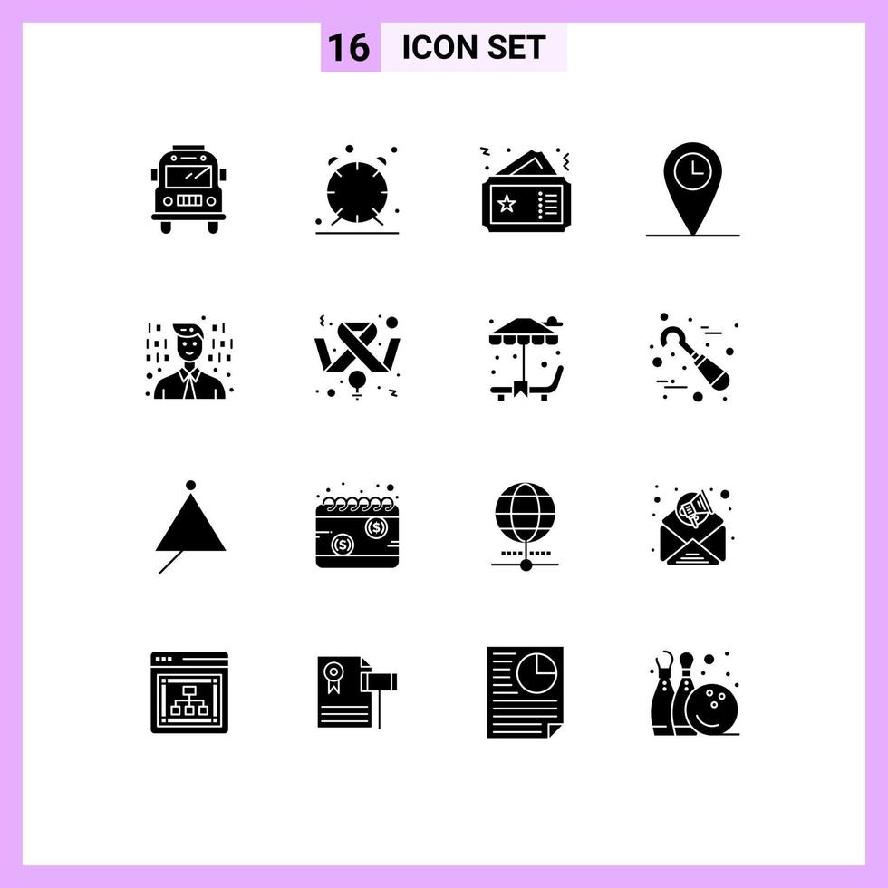 Stock Vector Icon Pack of 16 Line Signs and Symbols for programming development pass time geo Editable Vector Design Elements