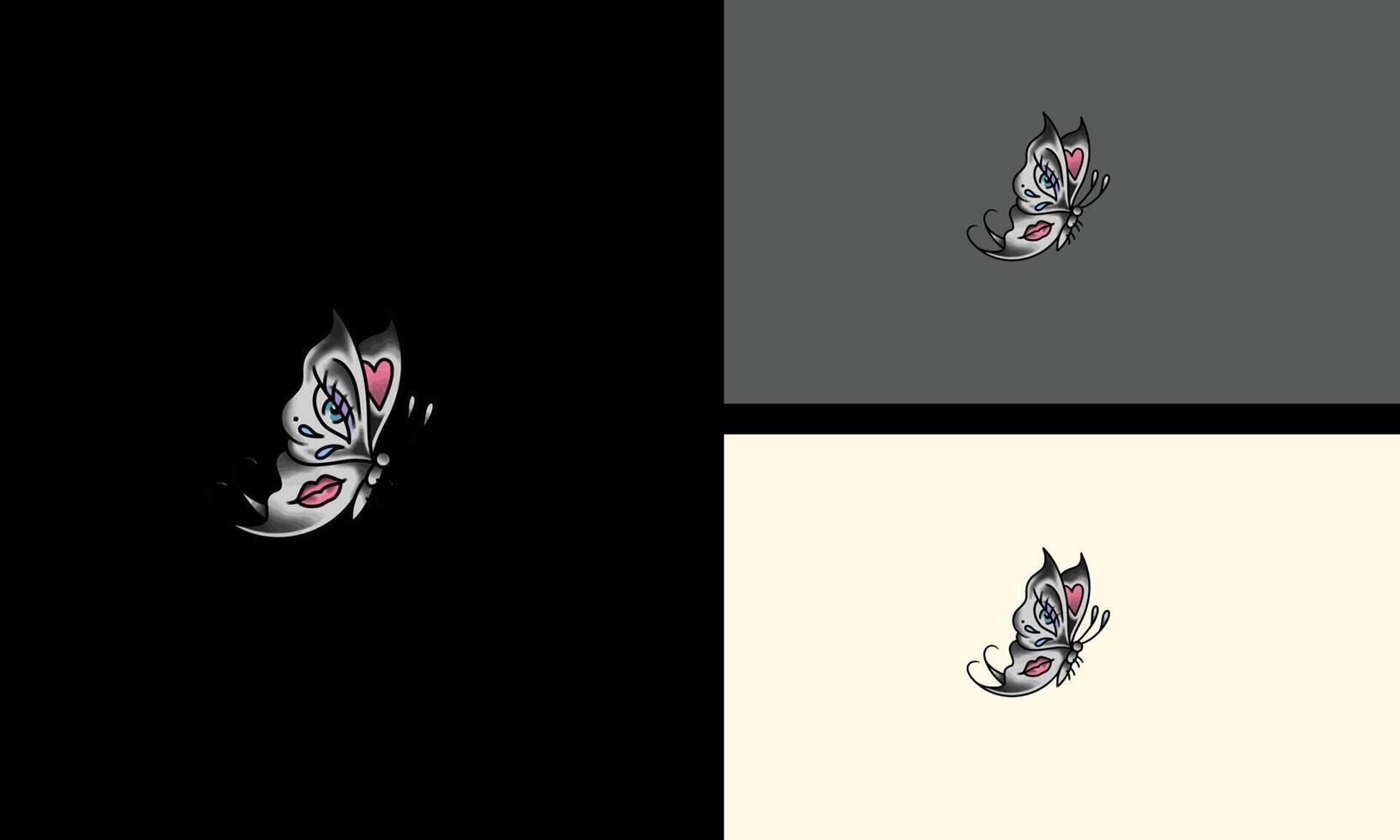 butterfly and eyes vector mascot design