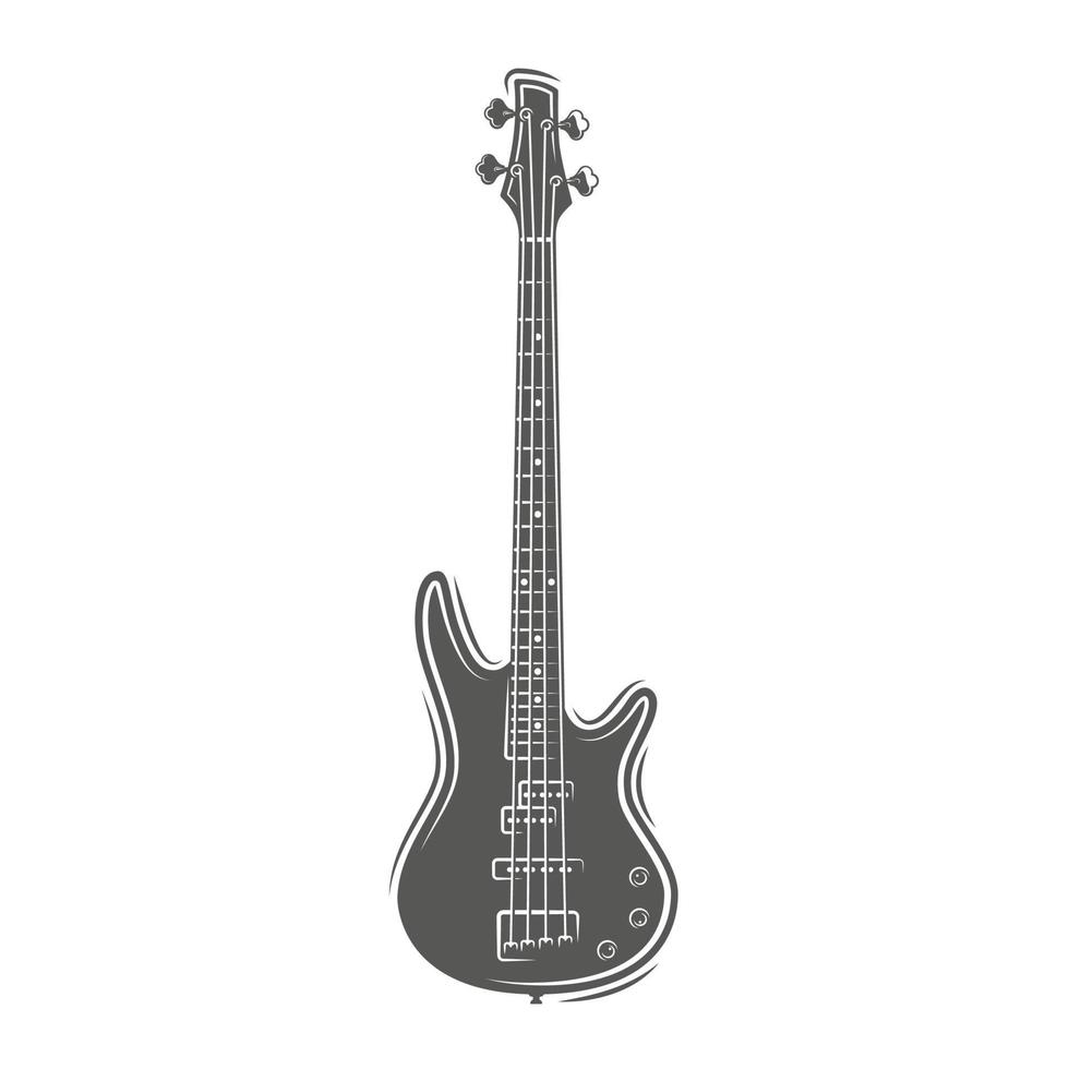 Guitar silhouette isolated on a white background vector
