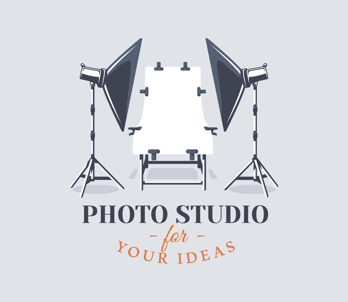 Photo studio label concept vector
