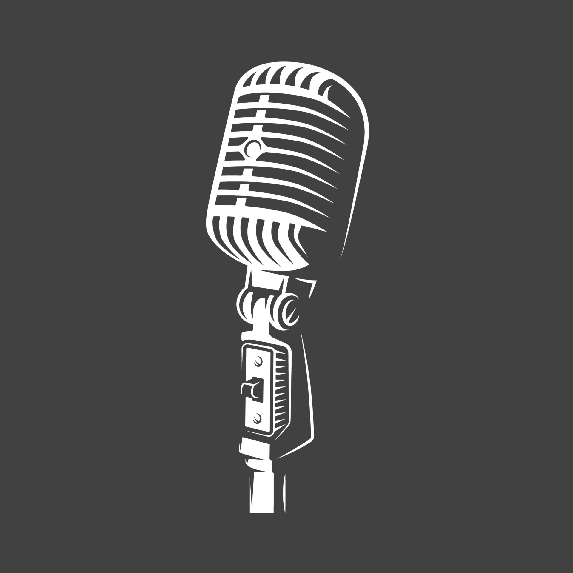 Microphone isolated on a black background 14438542 Vector Art at Vecteezy