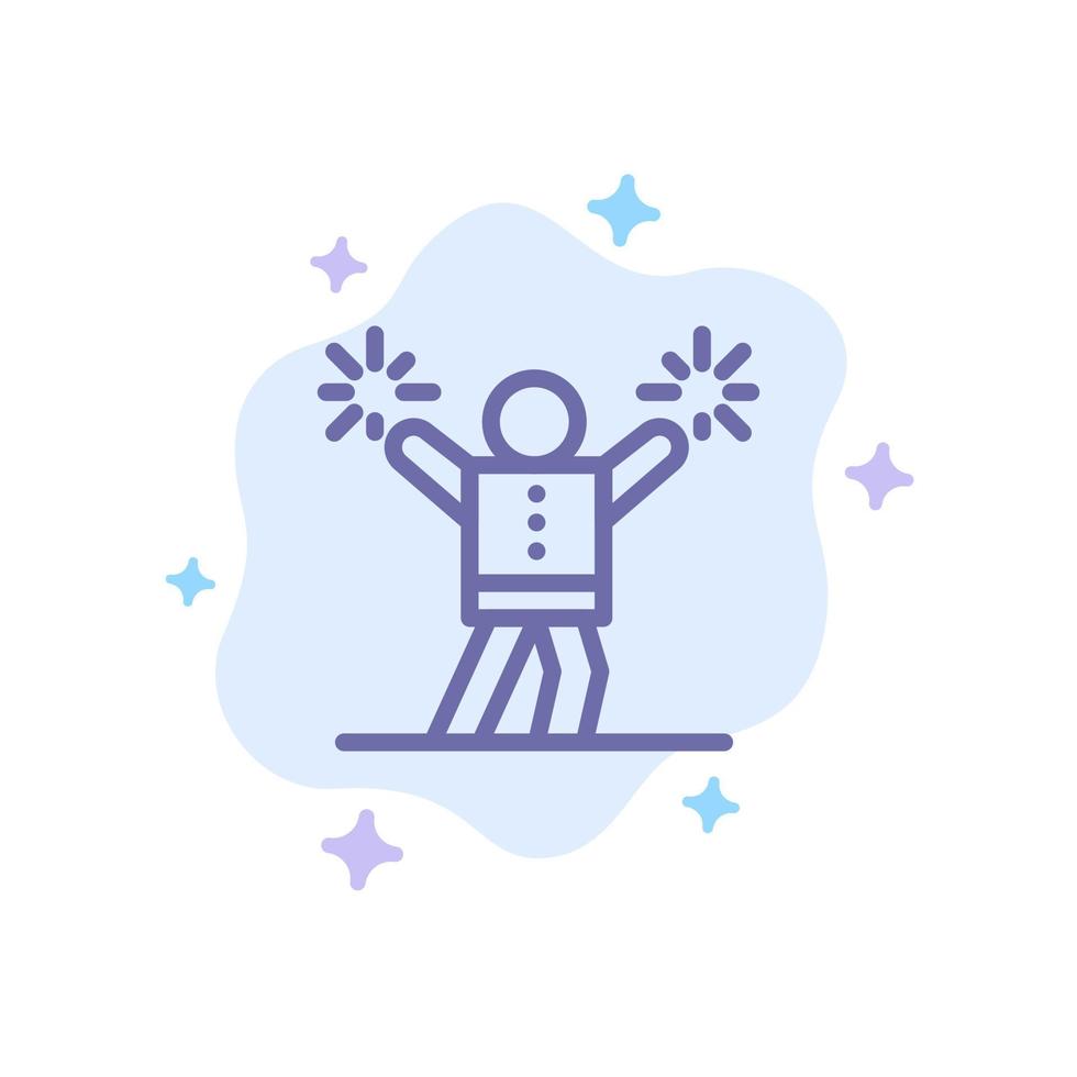 Cheerleader Cheerleading Encourage Fan Blue Icon on Abstract Cloud Background vector