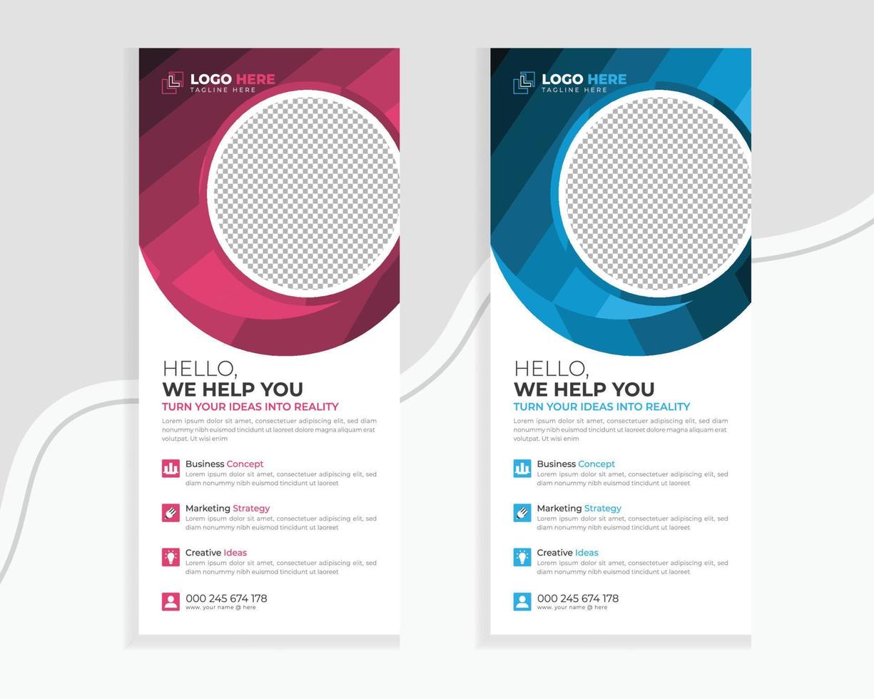 Creative modern stylish corporate rack card dl flyer template vector