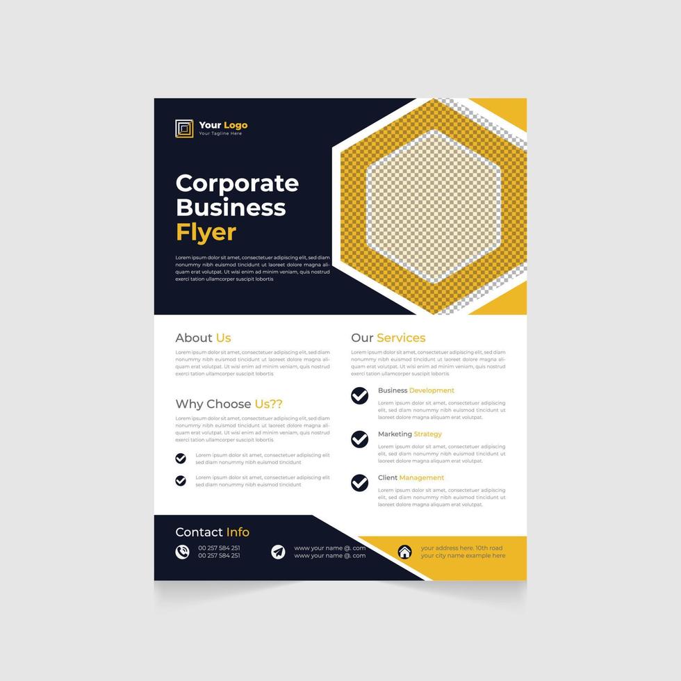 Corporate unique business flyer poster design background template vector