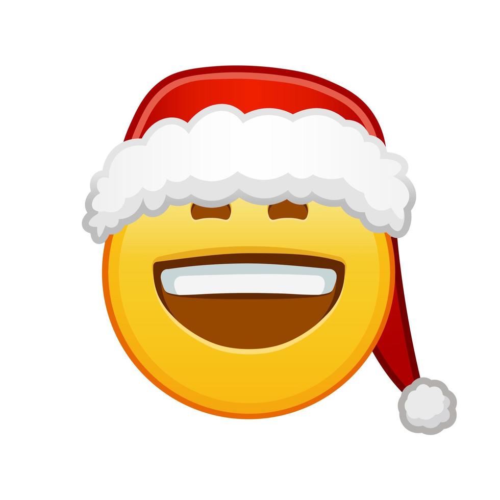 cara sonriente de navidad tamaño grande de emoji amarillo sonrisa vector