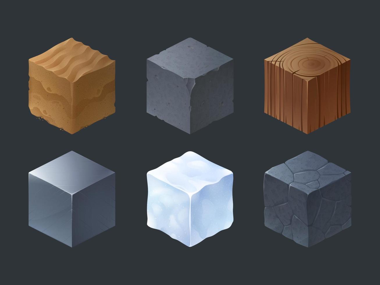 Isometric texture cubes for game vector