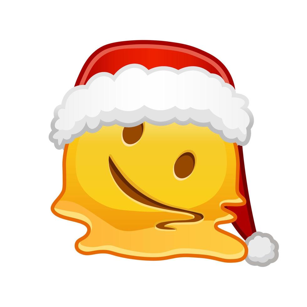 cara derretida de navidad tamaño grande de emoji amarillo sonrisa vector