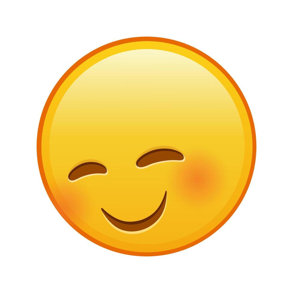 Smiling face with laughing eyes Large size of yellow emoji smile vector