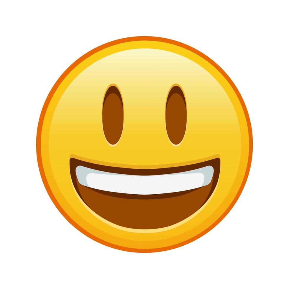 cara sonriente con la boca abierta de gran tamaño de emoji amarillo sonrisa vector