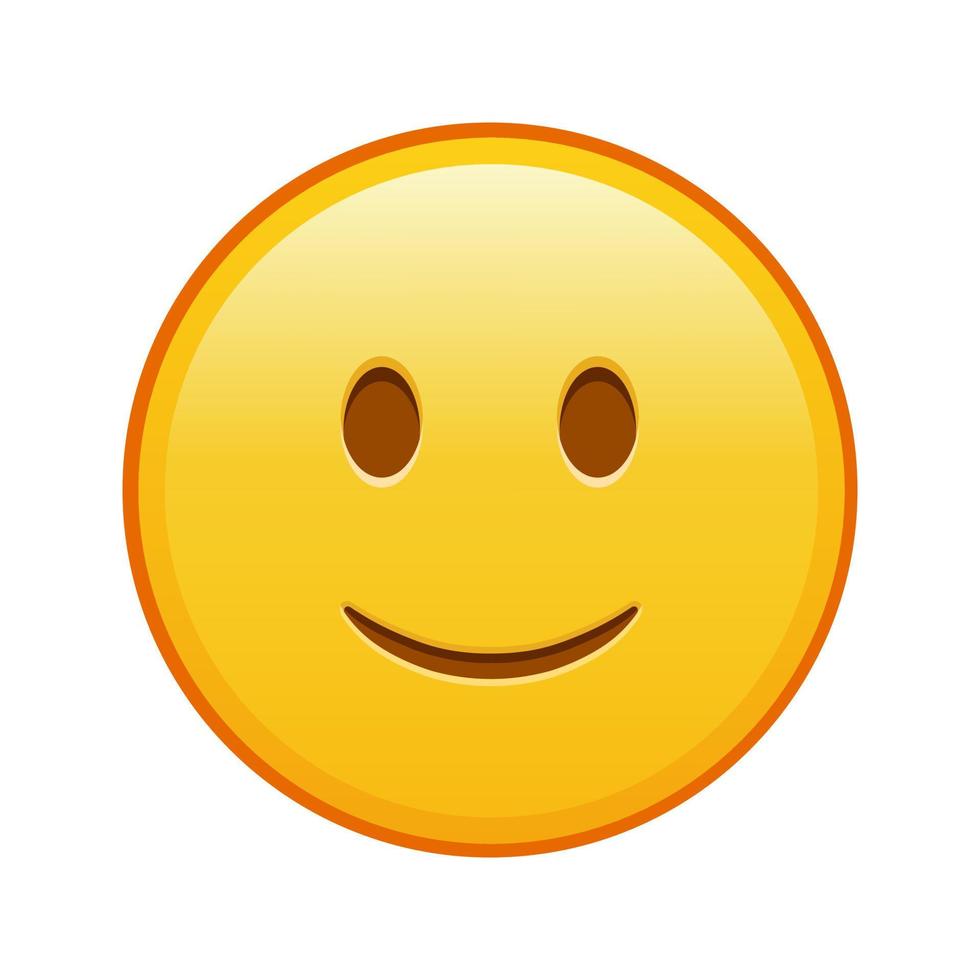 Slightly smiling face Large size of yellow emoji smile vector