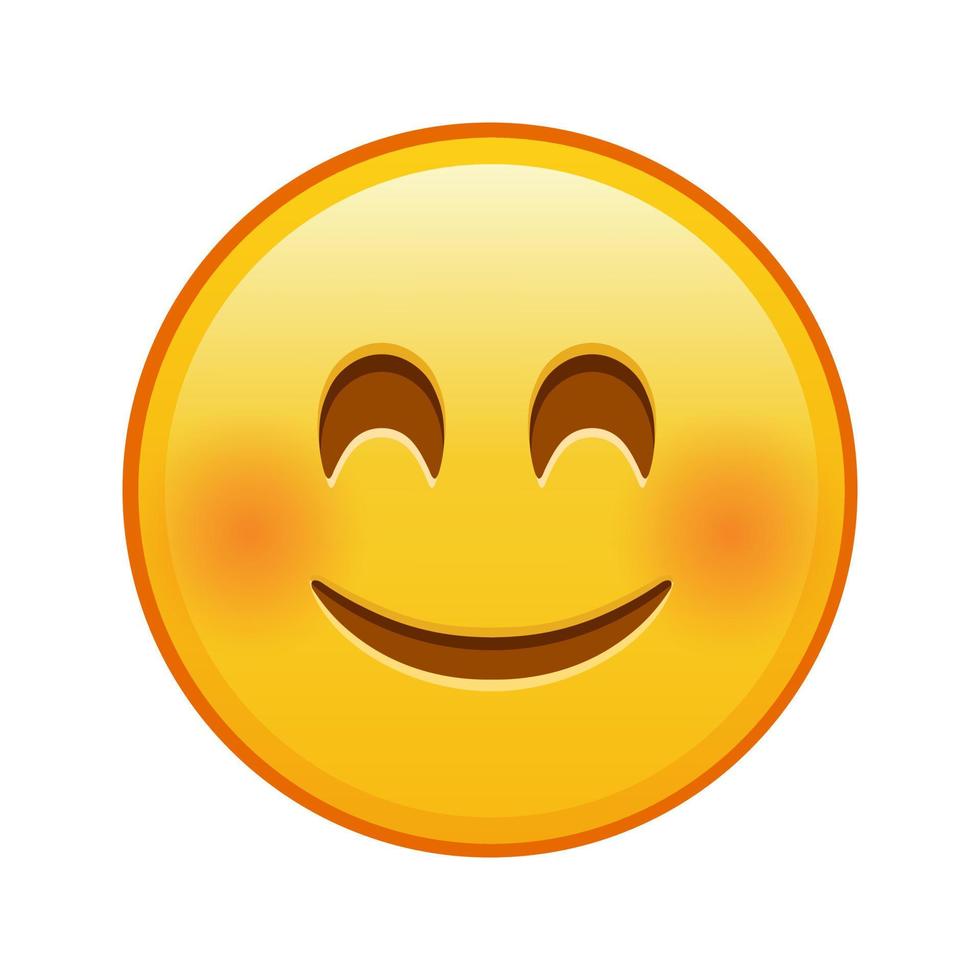 cara sonriente con ojos risueños tamaño grande de emoji amarillo sonrisa vector